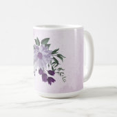 Romantische lila weiße Blumen Grün Kaffeetasse (VorderseiteRechts)