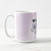 Romantische lila weiße Blumen Grün Kaffeetasse (Links)