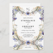 Romantische Lila Wildblume Hochzeit Einladung (Vorne/Hinten)