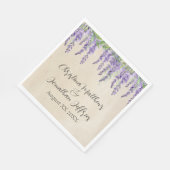 Romantische Lila Wisteria auf dem Rustikalen Paris Serviette (Ecke)