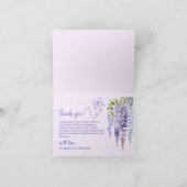 Romantische Lilac Wisteria & Butterfly Hochzeit mi Dankeskarte (Innenseite)