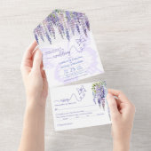 Romantische Lilac Wisteria Fairytale Forest Weddin All In One Einladung (Abreißen)