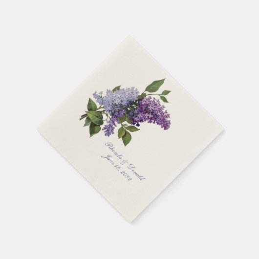 Romantische Lilacs Wedding Serviette (Ecke)
