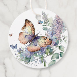 Romantische Lilie und Schmetterling danken für die Geschenkanhänger