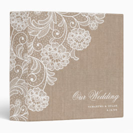 Romantische Linen und Spitzen-Album-Planner 3,8 Cm Ordner