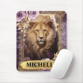 Romantische Lion und Lila Rose Fantasie Mousepad (Mit Mouse)