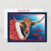 Romantische Longhorn Kuh Valentine Postkarte (Vorne/Hinten)
