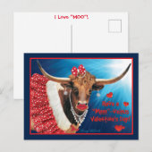 Romantische Longhorn Kuh Valentine Postkarte (Vorne/Hinten)