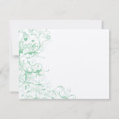 Romantische Love Bird Mint Wedding RSVP Karte (Rückseite)