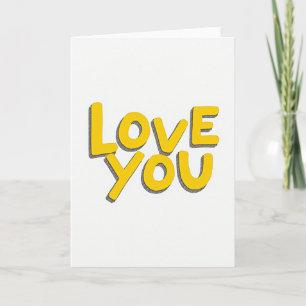 Romantische Love You Yellow Card Karte