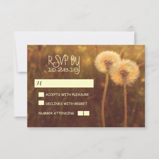 Romantische Lüstern rustikale Hochzeitskarten RSVP (Vorderseite)