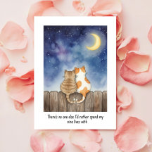 Romantische lustige Katzen Valentinskarte für mein
