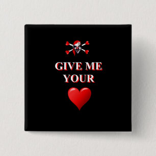 Romantische lustige Piraten und rotes Liebe Button