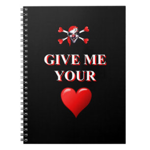 Romantische lustige Piraten und rotes Liebe Notizblock