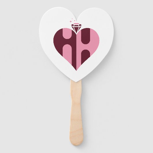 Romantische Luxus-HH-Monogramm-Hochzeit Fächer (Vorderseite)