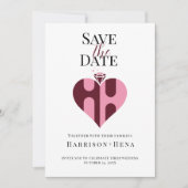 Romantische Luxus-HH-Monogramm-Hochzeit Save The Date (Vorderseite)