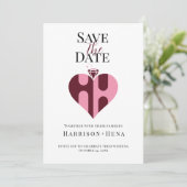 Romantische Luxus-HH-Monogramm-Hochzeit Save The Date (Stehend Vorderseite)