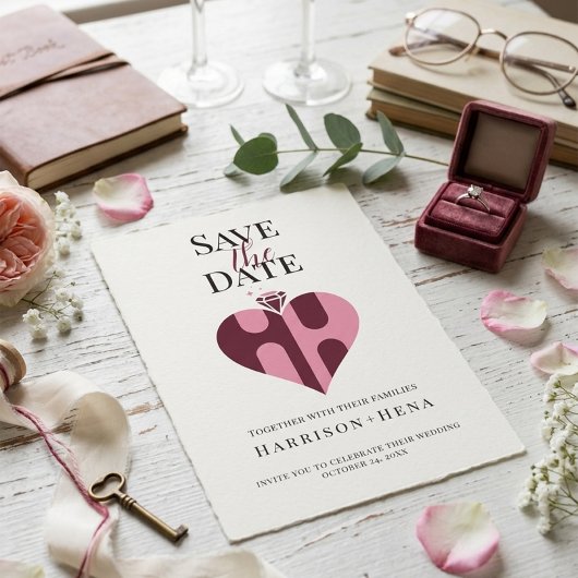 Romantische Luxus-HH-Monogramm-Hochzeit Save The Date