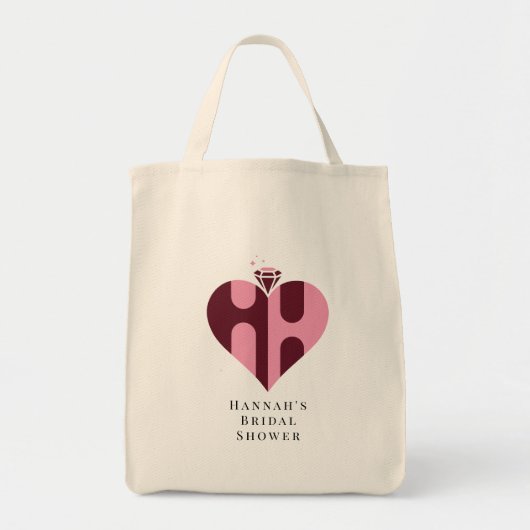 Romantische Luxus-HH-Monogramm-Hochzeit Tragetasche (Vorne)