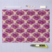 Romantische Magenta-Rose mit Goldschrift auf Peach Seidenpapier (Handwerk)