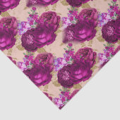 Romantische Magenta-Rose und Gold-Blätter auf Peac Seidenpapier (Detail)