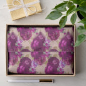 Romantische Magenta-Rose und Gold-Blätter auf Peac Seidenpapier (Geschenk)