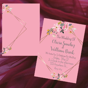 Romantische magische Hochzeit in Rosa Einladung