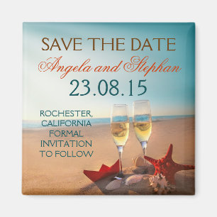 romantische Magneten der Strandhochzeit Save the Magnet