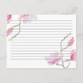 Romantische Magnolia Brautparty Rezept Karte (Rückseite)