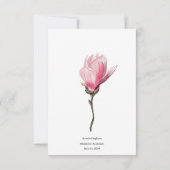 Romantische Magnolia Wasserfarbenhochzeit retten d Einladung (Rückseite)