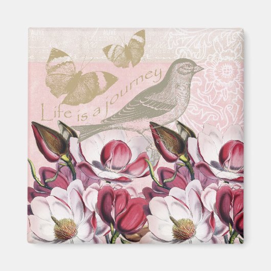 Romantische Magnolien Magnet (Vorne)