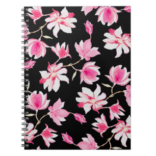 Romantische Magnolien: Schwarzes Wasser Notizblock