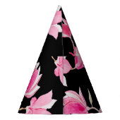 Romantische Magnolien: Schwarzes Wasser Partyhütchen (Rückseite)