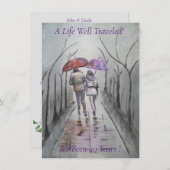 Romantische Malerei 40. Hochzeitstag Einladung (Vorne/Hinten)