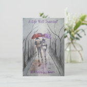 Romantische Malerei 40. Hochzeitstag Einladung (Stehend Vorderseite)