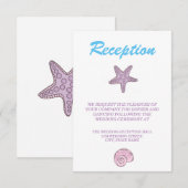 Romantische Märchen Meerjungfrau Hochzeitsempfang Begleitkarte (Vorne/Hinten)