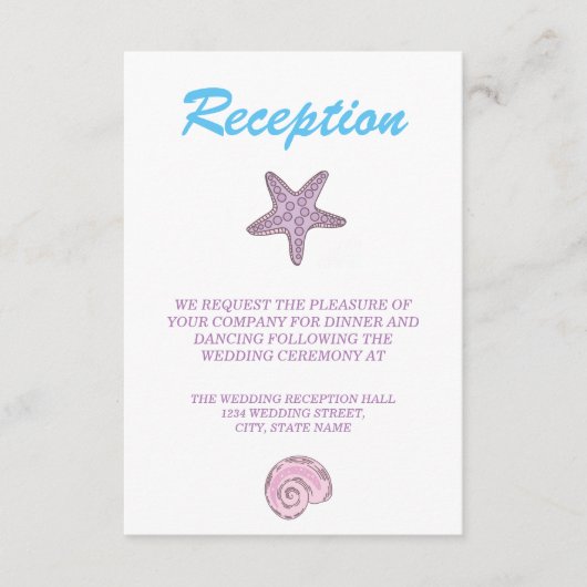 Romantische Märchen Meerjungfrau Hochzeitsempfang Begleitkarte (Vorderseite)