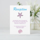 Romantische Märchen Meerjungfrau Hochzeitsempfang Begleitkarte (Stehend Vorderseite)