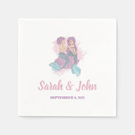 Romantische Märchen-Mermaid-Hochzeit Serviette