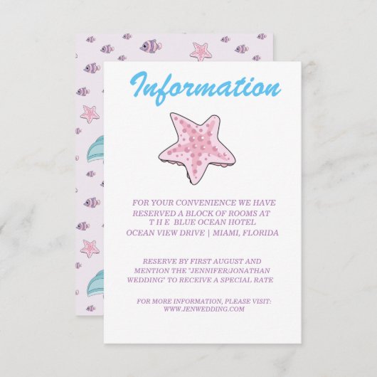 Romantische Märchen Mermaid Informationen Begleitkarte (Vorne/Hinten)