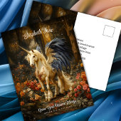 Romantische Märchenwaldlandschaft mit Flügeln Postkarte