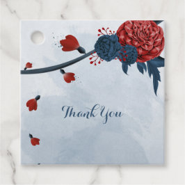 Romantische Marine und burgundische Blume bevorzug Geschenkanhänger