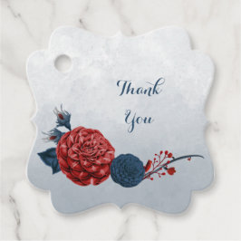 Romantische Marine und burgundische Blume bevorzug Geschenkanhänger