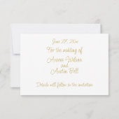 Romantische Marine und Gold-Rahmen RSVP Karte (Rückseite)