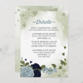 Romantische Marinebarre und dustige blaue Blumen i Begleitkarte (Vorne/Hinten)