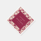 Romantische marineblaue Blumengebinde mit Rosen Serviette (Ecke)