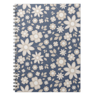 Romantische marineblaue Wasserfarben-Blumen-Botani Notizblock