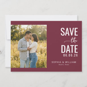 Romantische marinefarbene minimalistische Foto Save The Date