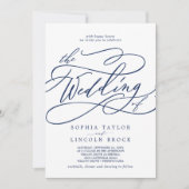 Romantische Marinekalligraphie in einer Hochzeit Einladung (Vorderseite)