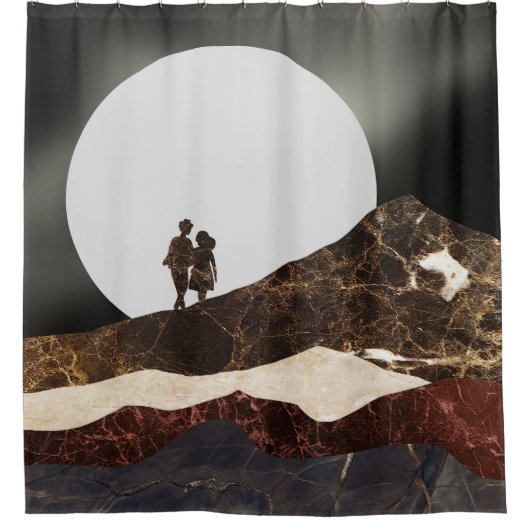 Romantische Marmorlandschaft aus dem Moonlit Duschvorhang (Vorderseite)